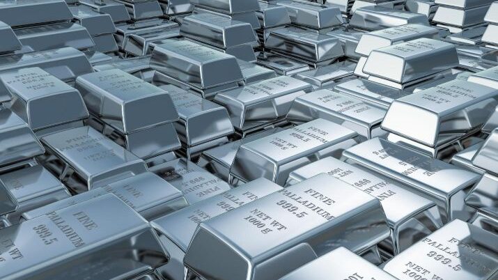 A pile of silver bars