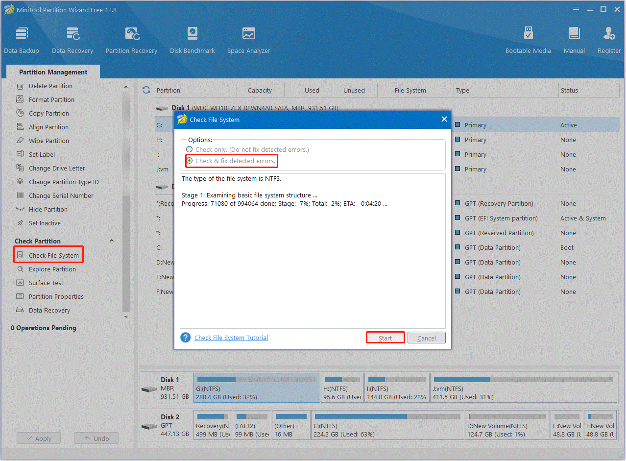 repair logical bad blocks using MiniTool