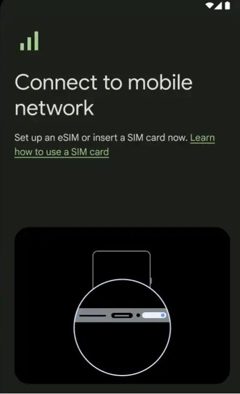 connect to mobile nextwork option