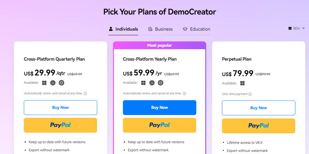 democreator pricing model