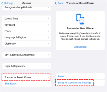 Transfer or Reset your iPhone